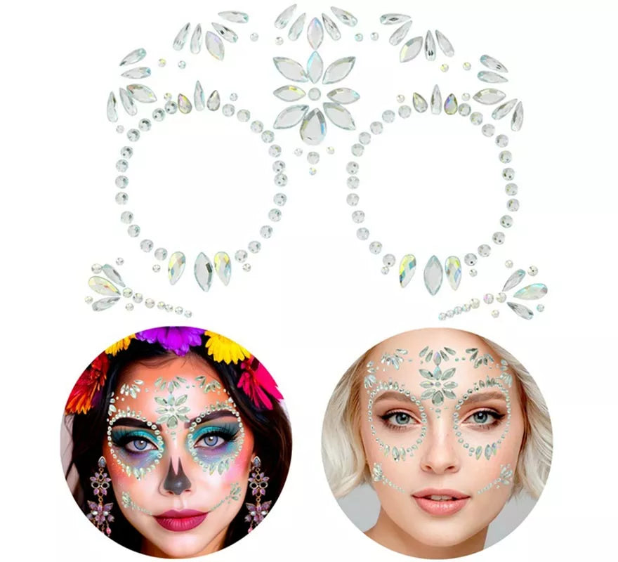 Translation missing: fr.Gemas Faciales Adhesivas de Catrina Día de Los Muertos con Diamante