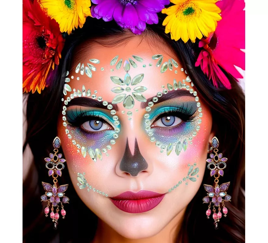 Translation missing: fr.Gemas Faciales Adhesivas de Catrina Día de Los Muertos con Diamante