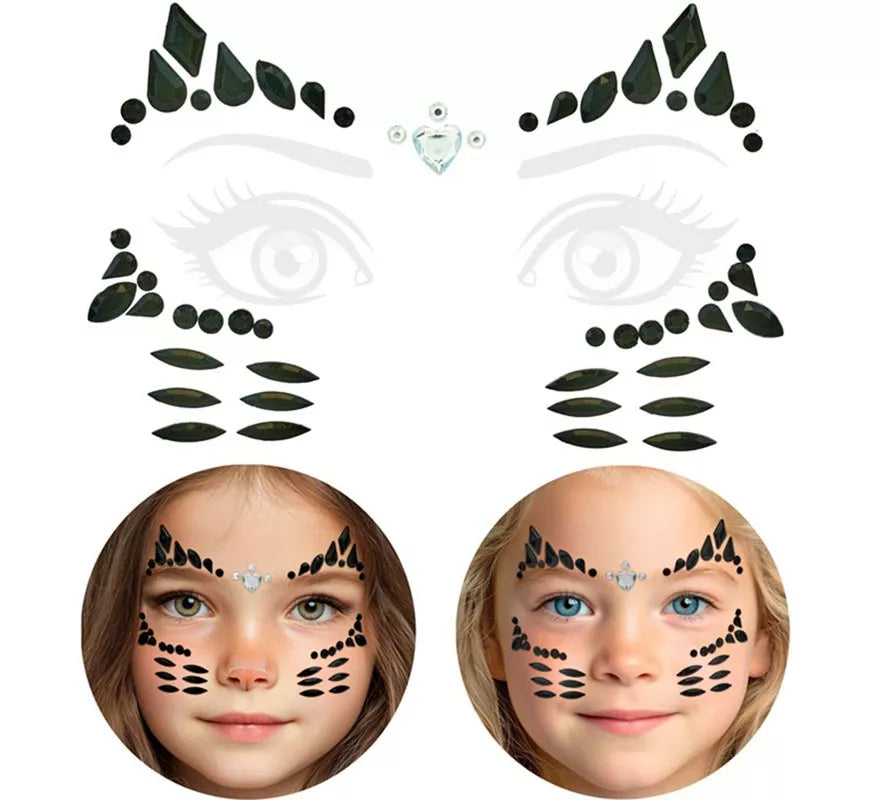 Gemas Faciales Adhesivas de Gata Infantil