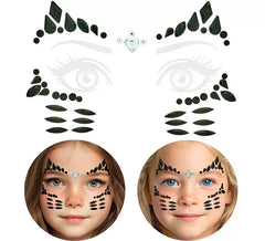 Bijoux adhésifs pour le visage des chats d'enfants