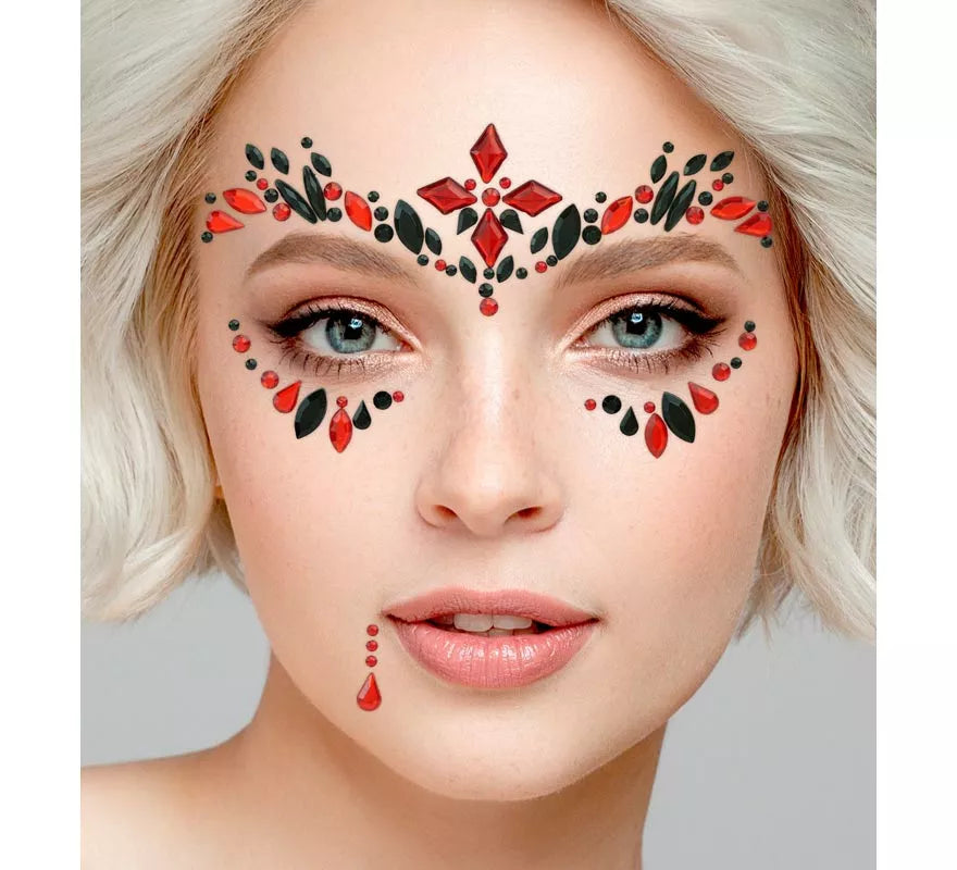 Gemas Faciales Adhesivas de Vampiresa Gótica