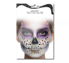 Gemmes faciales de crâne violet à la mode