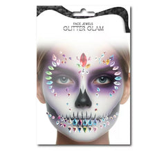 Gemmes faciales à la mode avec crâne multicolore