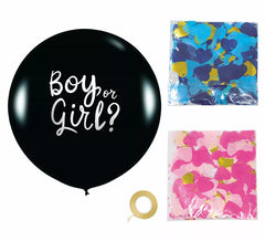 Ballon Bleu et Rose avec Confettis 50 cm