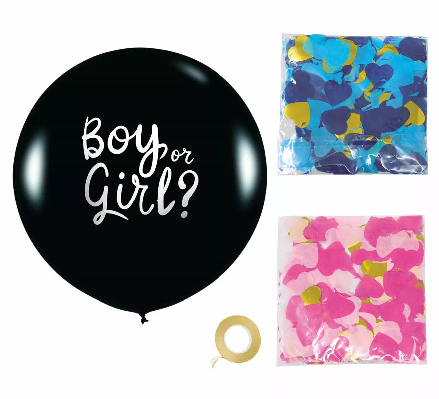 Translation missing: fr.Globo Azul y Rosa con Confetti de 50 cm
