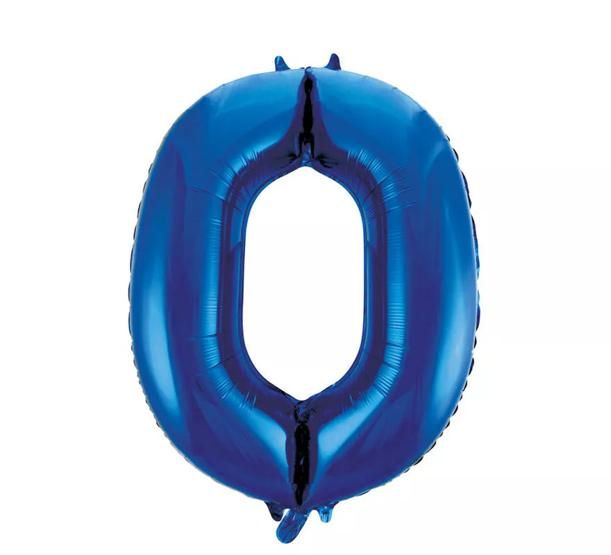 Translation missing: fr.Globo de Foil Número 0 Color Azul de 86 cm