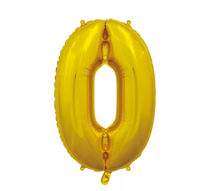 Translation missing: fr.Globo de Foil Número 0 color Oro de 66 cm