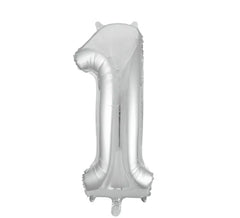 Ballon aluminium numéro 1 couleur argent de 86 cm