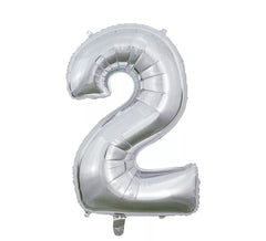 Ballon aluminium argenté numéro 2 de 66 cm