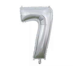 Ballon aluminium argenté numéro 7 de 66 cm
