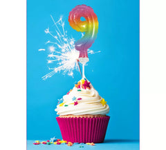 Ballon aluminium numéro 9 arc-en-ciel de 12,5 cm