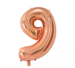 Ballon Aluminium Chiffre 9 Or Rose 66 cm