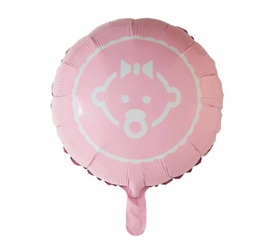 Translation missing: fr.Globo de Foil Redondo Bebé Niña de 46 cm