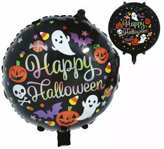 Ballon rond en aluminium Happy Halloween de 50 cm