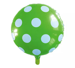 Ballon aluminium rond à pois vert pomme 46 cm