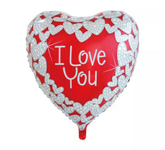 Ballon Aluminium XL Coeur Je t'aime Rouge & Blanc 92 cm
