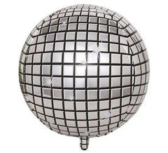 Ballon en aluminium boule disco argentée 55 cm