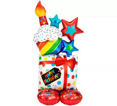 ballon géant Foil Joyeux anniversaire cadeaux Airloonz 71X139 cm