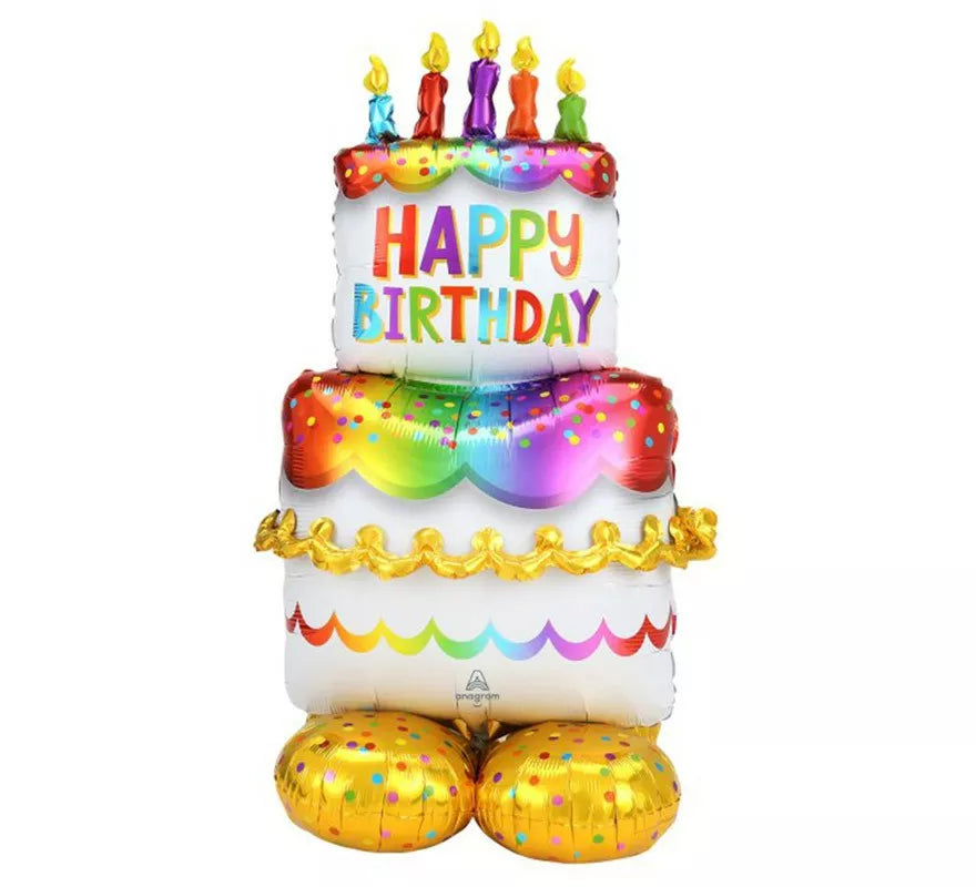 Translation missing: fr.Globo Foil Gigante Airloonz Tarta Happy Birthday 68X134 cm