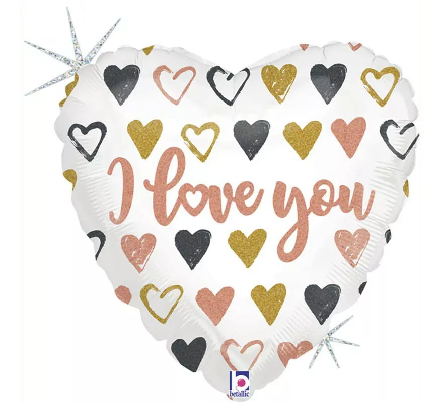 Translation missing: fr.Globo Foil Metalizado forma de Corazón I Love You de 45 cm