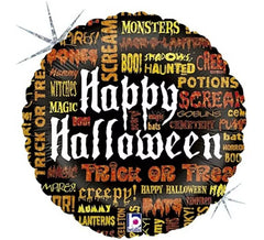 Ballon Foil Métallisé Phrases de Halloween 45 cm
