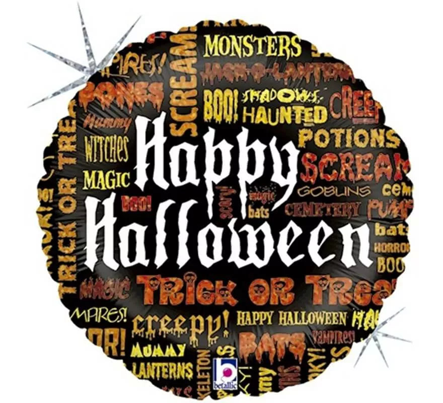 Translation missing: fr.Globo Foil Metalizado Frases de Halloween de 45 cm