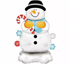 Socle bonhomme de neige en ballon aluminium 100 x 158 cm