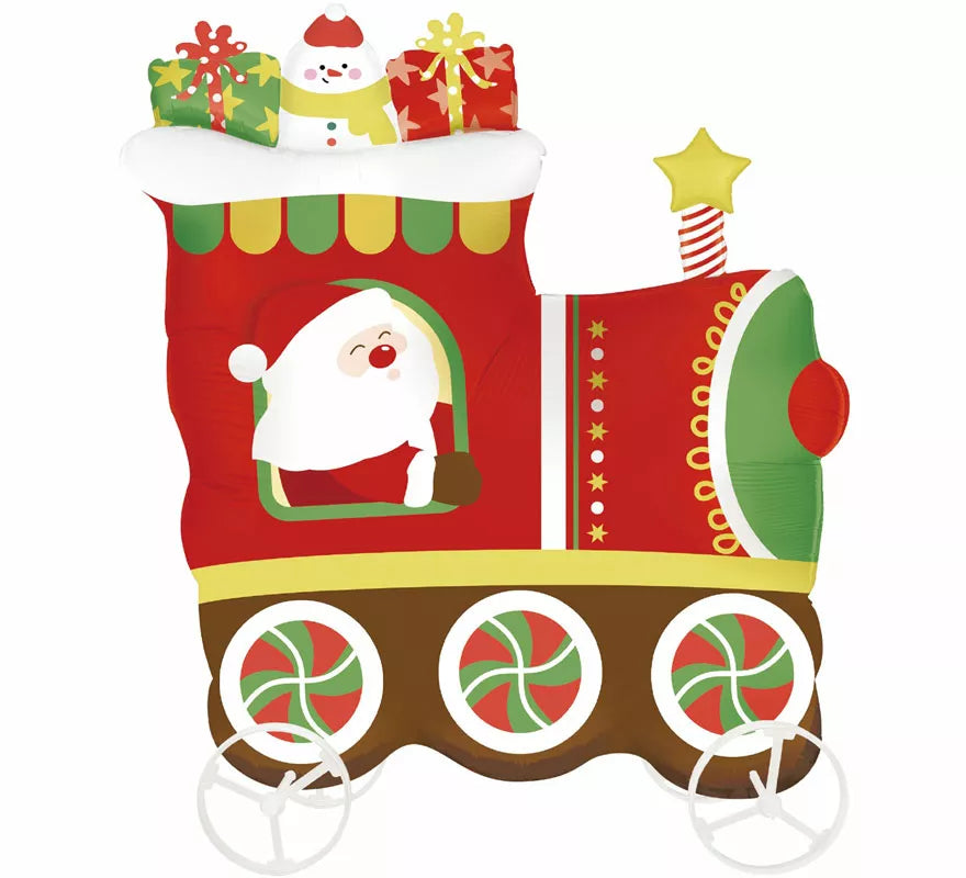 Translation missing: fr.Globo Foil Tren Navideño 86x79,5 cm