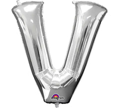 Ballon V Lettre de 86 cm en argent