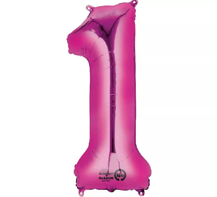 Translation missing: fr.Globo metalizado Fucsia número 1 de 86 cm de altura
