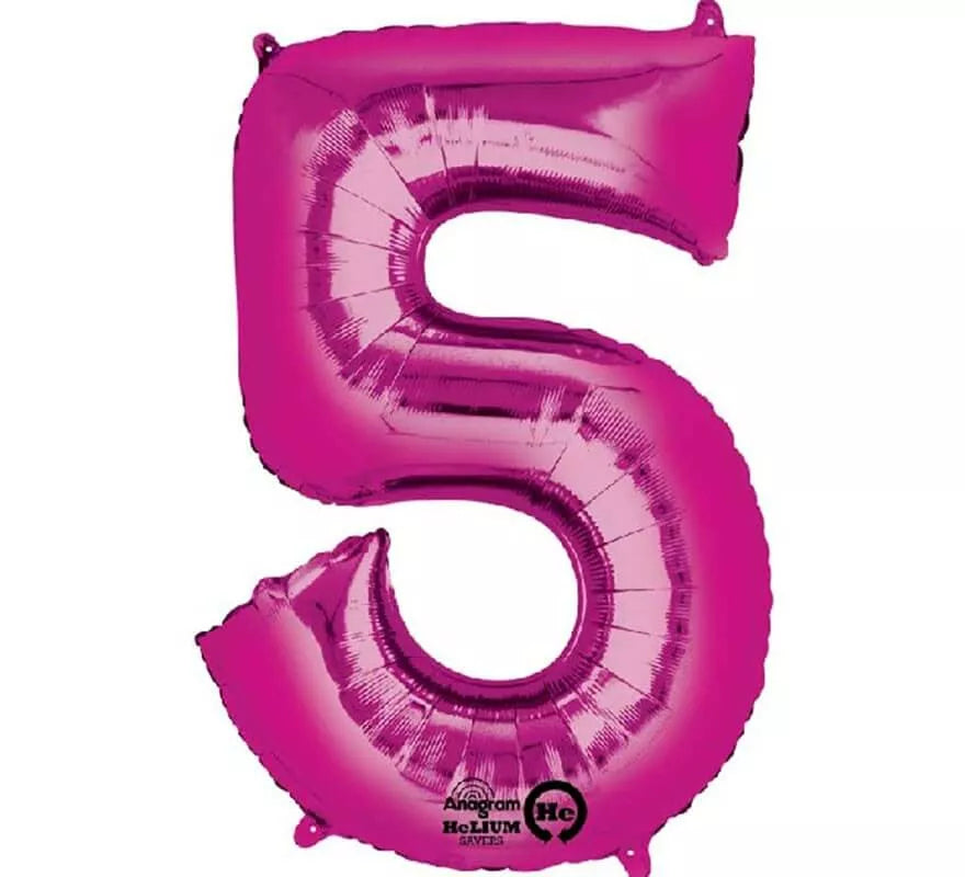 Translation missing: fr.Globo metalizado Fucsia número 5 de 86 cm de altura