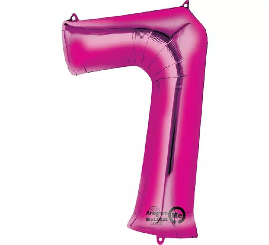 Translation missing: fr.Globo metalizado Fucsia número 7 de 86 cm de altura