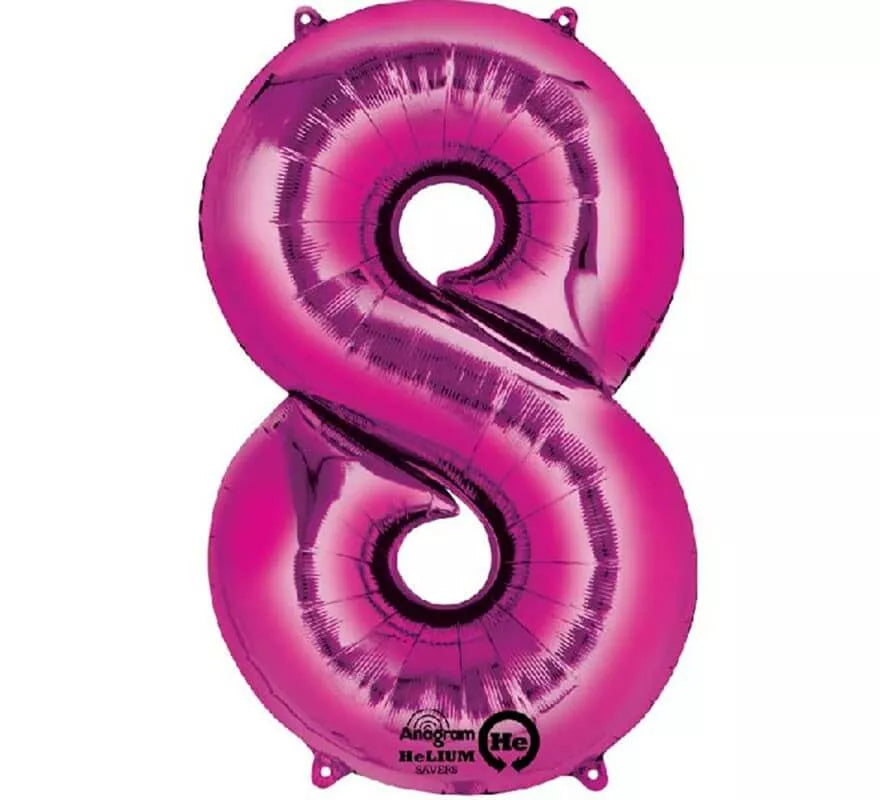 Translation missing: fr.Globo metalizado Fucsia número 8 de 86 cm de altura