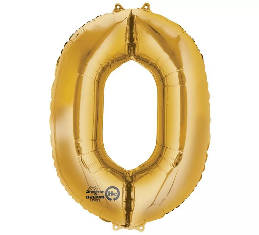 Translation missing: fr.Globo metalizado Oro número 0 de 86 cm de altura