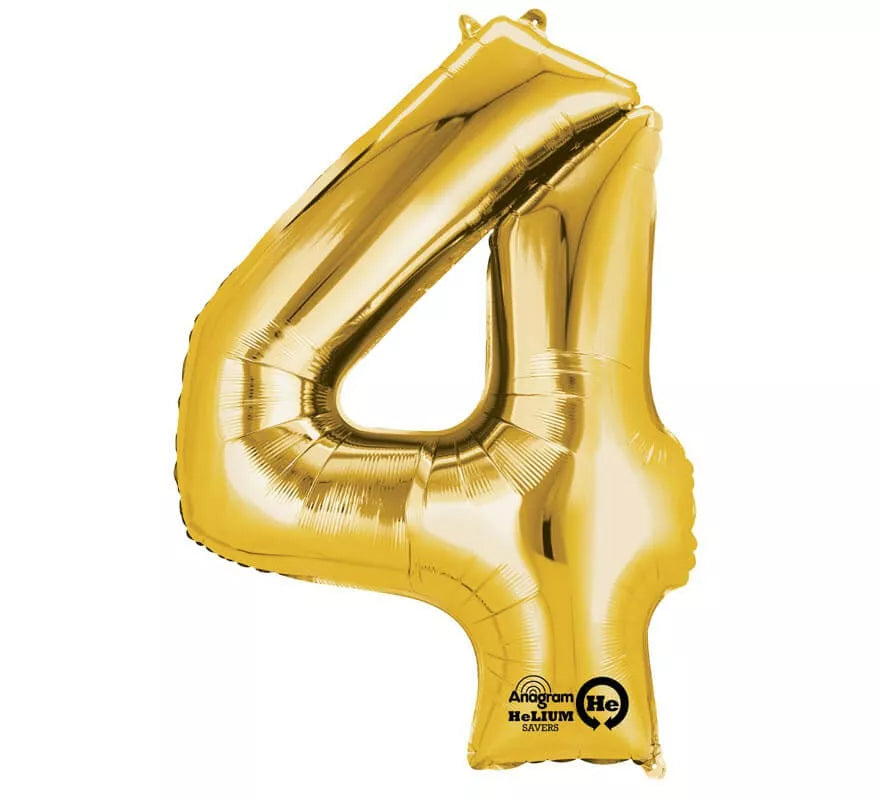 Translation missing: fr.Globo metalizado Oro número 4 de 86 cm de altura