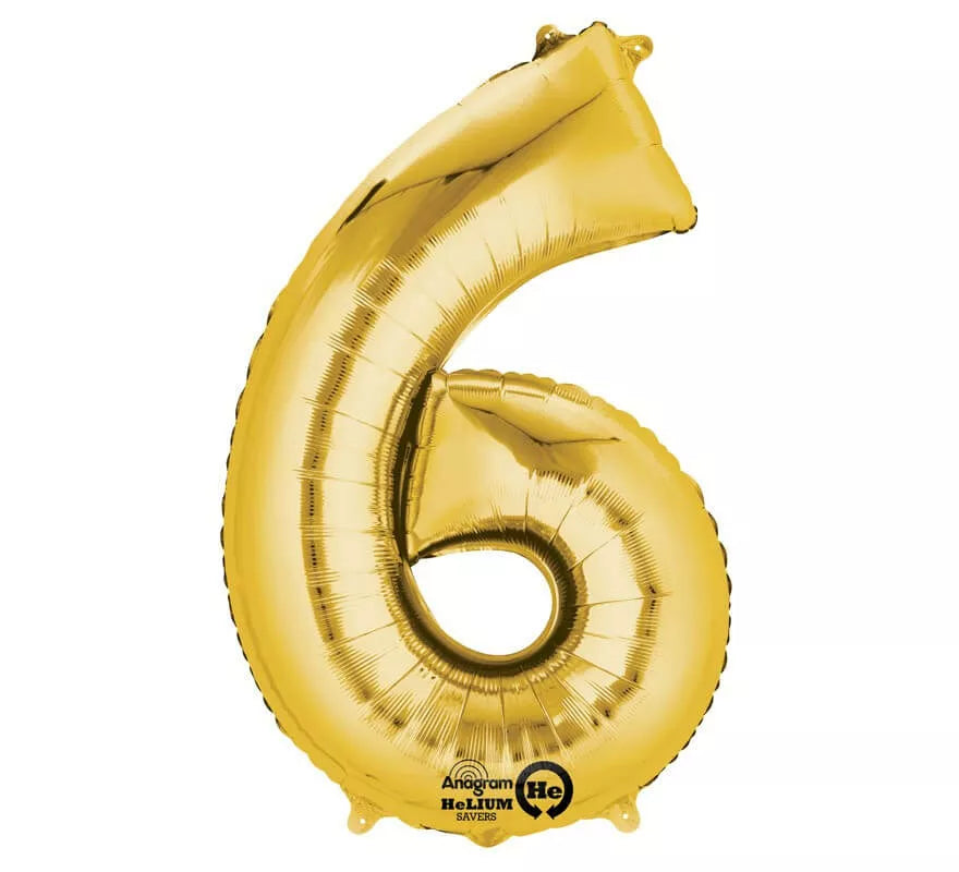 Translation missing: fr.Globo metalizado Oro número 6 de 86 cm de altura