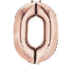 Ballon Métallisé Rose Doré Numéro 0
