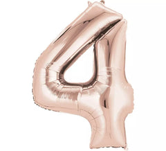 Ballon Métallisé Rose Doré Numéro 4