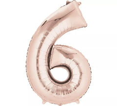 Ballon Métallisé Rose Doré Numéro 6