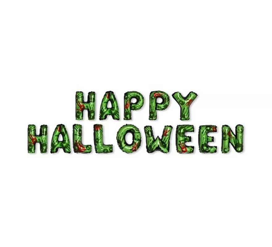 Translation missing: fr."Globos ""Happy Halloween"" verde"