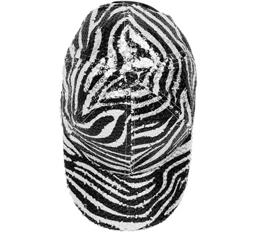 Translation missing: fr.Gorra Animal Print Cebra con Lentejuelas