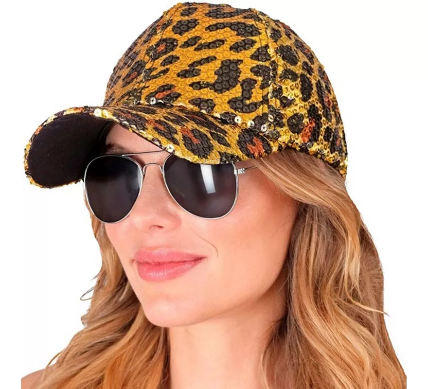 Translation missing: fr.Gorra Animal Print Leopardo con Lentejuelas