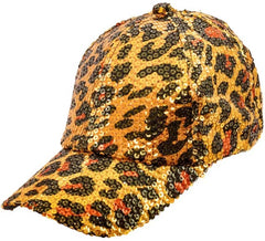 Casquette à imprimé animal léopard avec paillettes