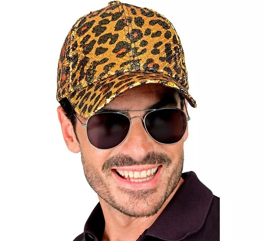Translation missing: fr.Gorra Animal Print Leopardo con Lentejuelas