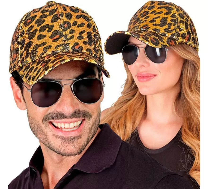 Translation missing: fr.Gorra Animal Print Leopardo con Lentejuelas