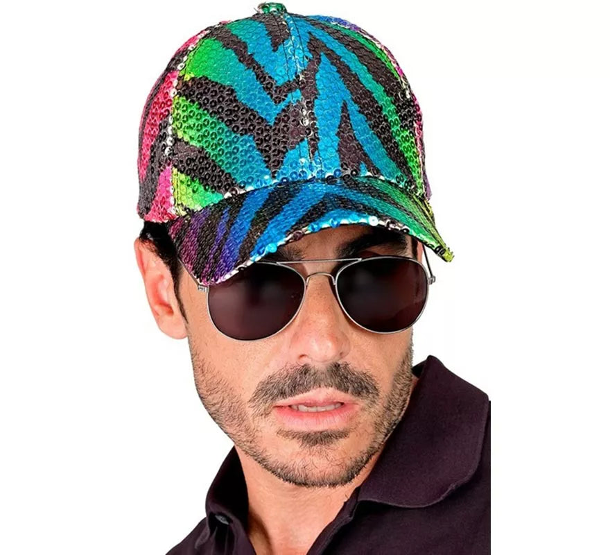 Translation missing: fr.Gorra Animal Print Tigre Arcoíris con Lentejuelas