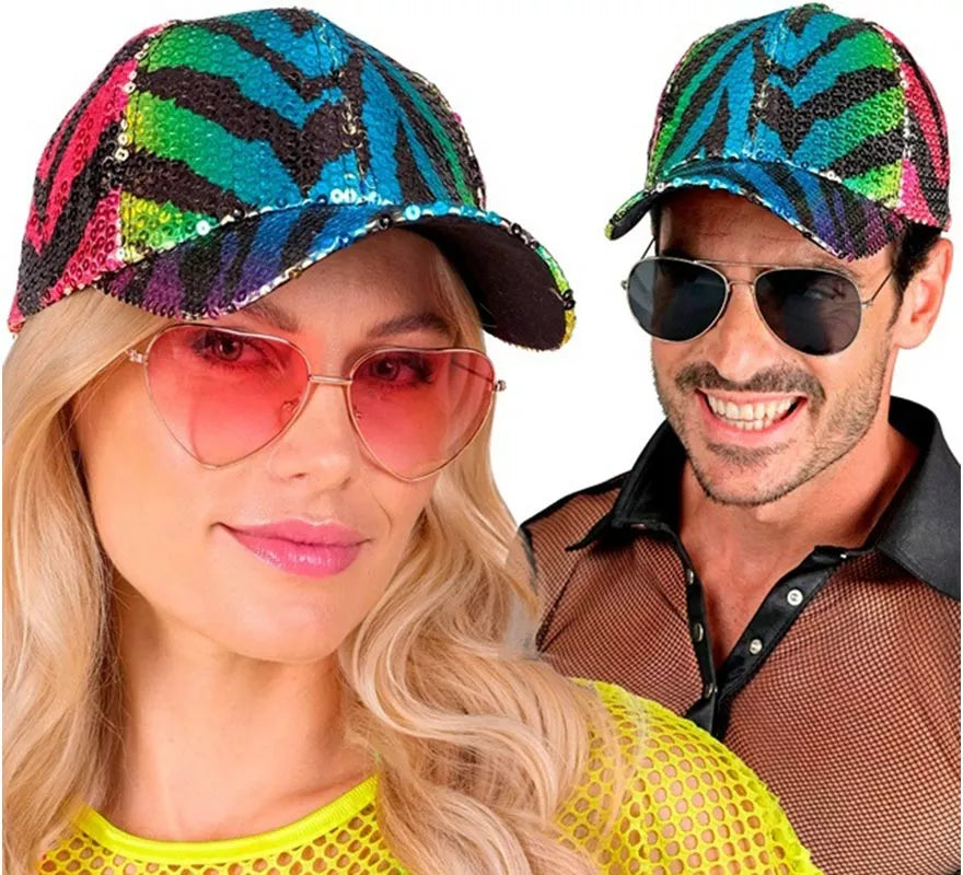 Translation missing: fr.Gorra Animal Print Tigre Arcoíris con Lentejuelas