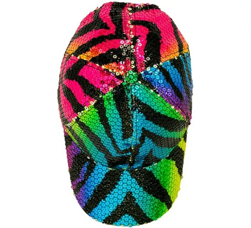 Translation missing: fr.Gorra Animal Print Tigre Arcoíris con Lentejuelas