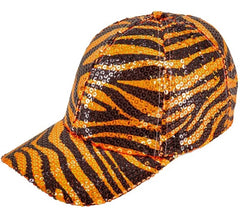 Casquette à imprimé animal tigre avec paillettes