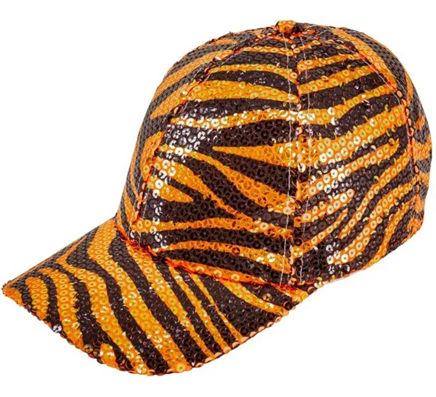 Translation missing: fr.Gorra Animal Print Tigre con Lentejuelas